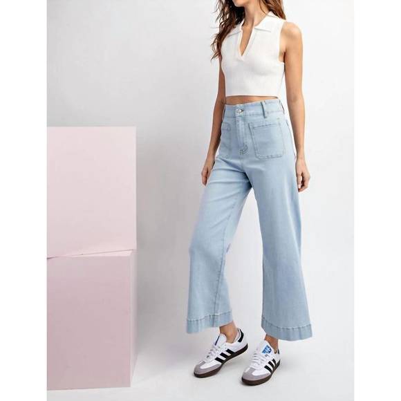 NEW EE:SOME the metamorphosis mineral wash wide leg jeans in denim - Picture 2 of 5